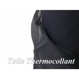 Thermocollant Bleu Marine  au Mètre, En Maille Collante  En Grande Largeur