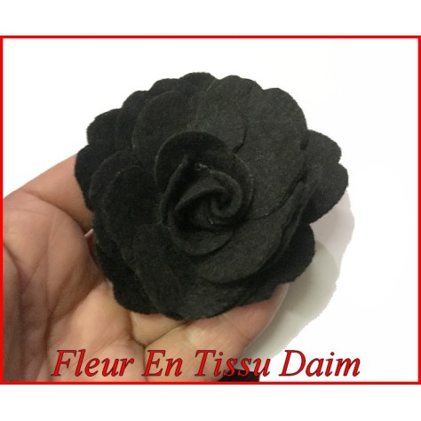 Fleurs Noir Broche  En Daim  A coudre Pour La Décoration Et Customisation