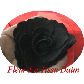 Fleurs Noir Broche  En Daim  A coudre Pour La Décoration Et Customisation