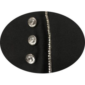 Ruban Strass Cristal Au Mètre Sur Ruban Gros Grain Noir