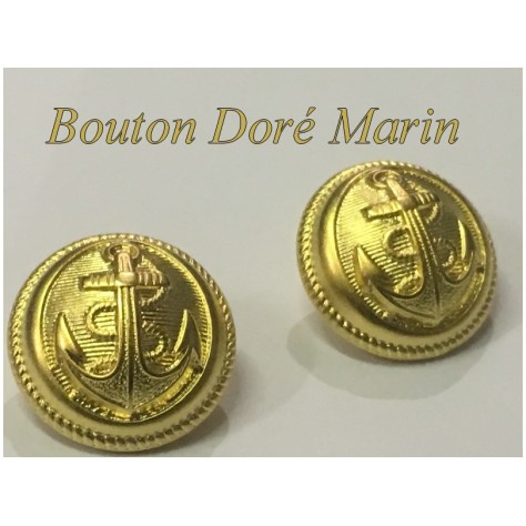 Bouton Doré Ancre Marin A Coudre