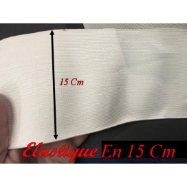 Elastique En 15 Cm De Large  Blanc Au Mètre Pour La Couture.