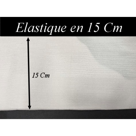 Elastique Plat En 15 Cm De Largeur Blanc Au Mètre Pour La Couture.