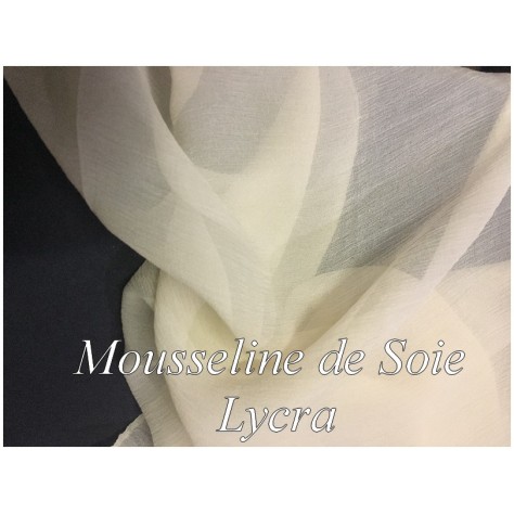 Mousseline De Soie Lycra Elasthanne Beige Couture Au Mètre.