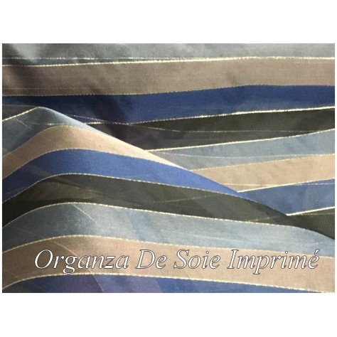 Organza De Soie Imprimé Multicolore Au Mètre Couture.