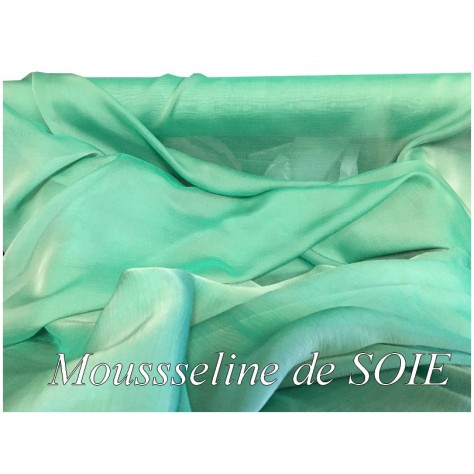 Mousseline De Soie Vert Émeraude couture Au Mètre.