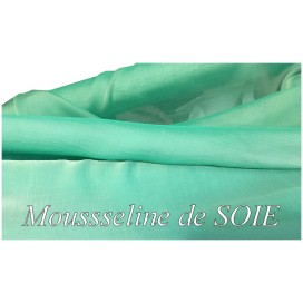 Mousseline De Soie Vert Émeraude couture Au Mètre.