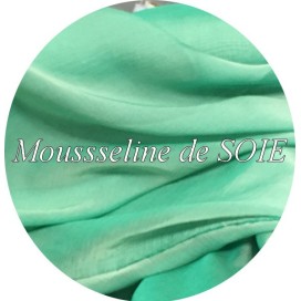 Mousseline De Soie Vert Émeraude couture Au Mètre.