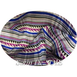 Satin De Soie Imprimé Au Mètre Couture