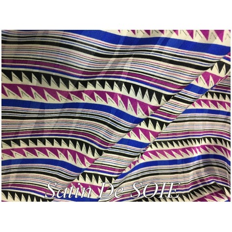 Satin De Soie Imprimé Au Mètre Couture
