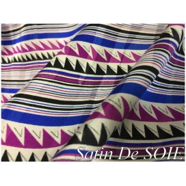 Satin De Soie Imprimé Au Mètre Couture