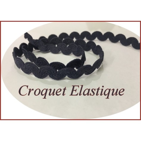 Croquet Elastique lycra Bleu Marine Au Mètre