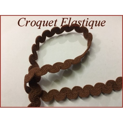 Croquet Elastique Lycra Marron Choco Au Mètre