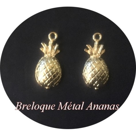 Breloque Pendentif Ananas En Métal Doré  Pour La Customisation Collier, Loisirs Créatifs