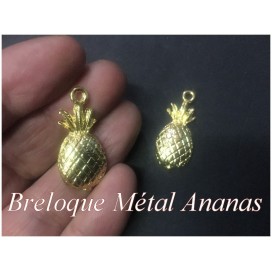 Breloque Pendentif Ananas En Métal Doré  Pour La Customisation Collier, Loisirs Créatifs