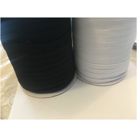 Elastique Plat 8 Gommes  Noir ou Blanc X 50 Mètres, A Coudre