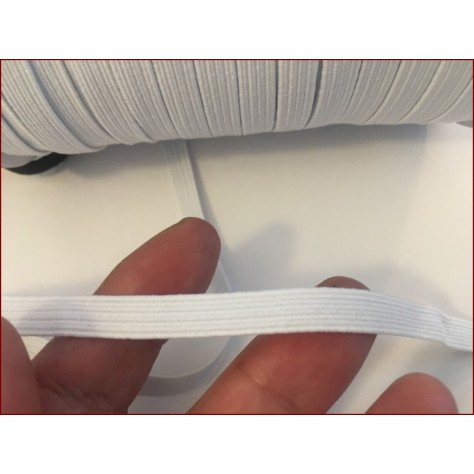Elastique Plat en 6 mm  X 100 Mètres BLANC  pour Masques de protections  A Coudre