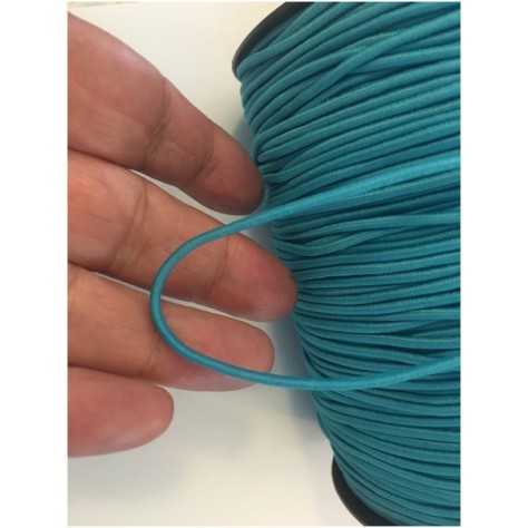 Cordon Elastique TURQUOISE  Rond  En 3 mm A Coudre Pour Loisirs Créatifs.