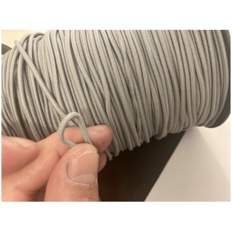 Cordon Elastique GRIS PERLE Rond  En 3 mm A Coudre Pour Loisirs Créatifs.