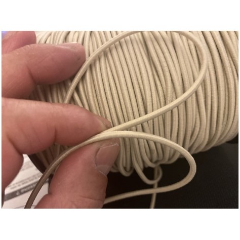Cordon Elastique BEIGE  Rond  En 3 mm A Coudre Pour Loisirs Créatifs.
