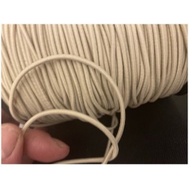 Cordon Elastique BEIGE  Rond  En 3 mm A Coudre Pour Loisirs Créatifs.