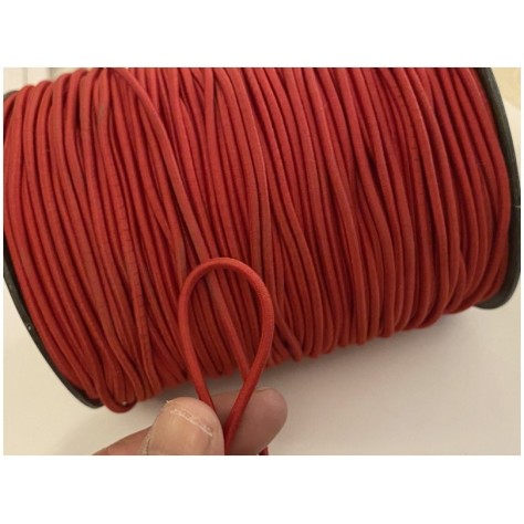 Cordon Elastique ROUGE Rond  En 3 mm A Coudre Pour Loisirs Créatifs.