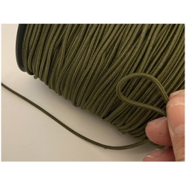 Cordon Elastique KAKI Rond  En 3 mm A Coudre Pour Loisirs Créatifs.