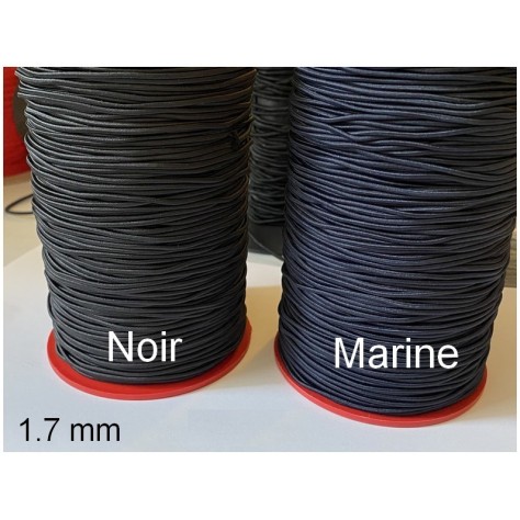 Cordon Lacet Elastique x 200 Mètres Bleu Marine Rond  En 1.7 mm A Coudre Pour Loisirs Créatifs.