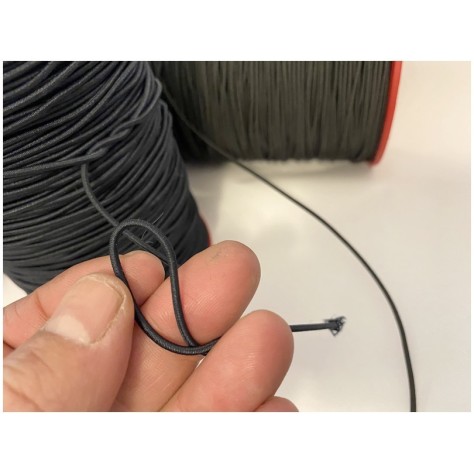 Cordon Elastique NOIR X 200 Mètres En 1.7 mm A Coudre Pour Loisirs Créatifs.