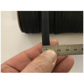 Elastique Plat En 9 mm X 100 Mètres Noir  pour Masques De Protections  A Coudre
