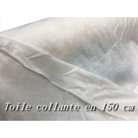 Thermocollant Au Mètre, En Tissu Toile Collante Blanche en 150 Cm de Largeur.