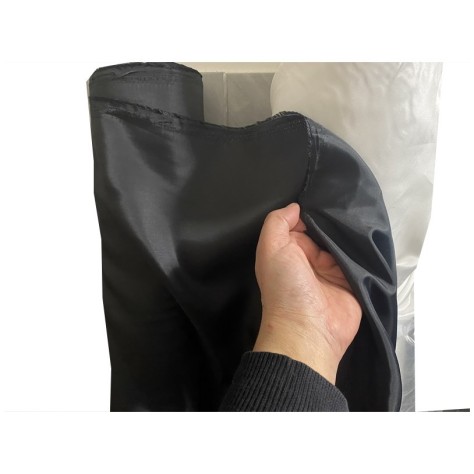 Doublure Acetate Au Mètre En Tissu Noir En 150 Cm A Coudre Pour Robes, Manteaux Et Confections.