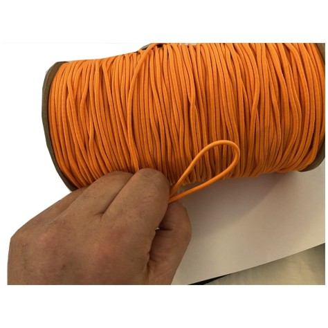 Cordon Elastique  Orange Rond  En 3 mm A Coudre Pour Loisirs Créatifs.