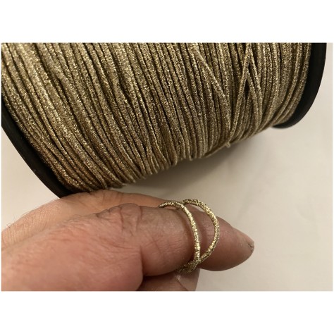 Cordon Elastique Doré Rond En 1,2 mm A Coudre Pour Loisirs Créatifs.