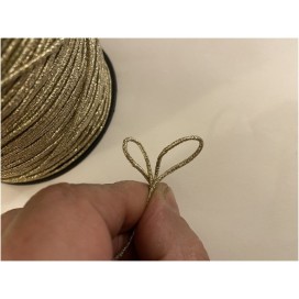 Cordon Elastique  Doré Rond  En 1,2 mm A Coudre Pour Loisirs Créatifs.