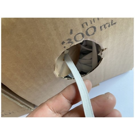 Elastique Plat En 8 mm X 300 Mètres  Blanc Pour Masques De Protections  A Coudre