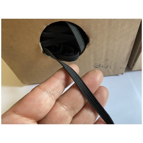 Elastique Plat En 8 mm X 300 Mètres  Noir Pour Masques De Protections  A Coudre