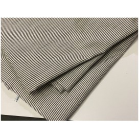 Tissu Coton Gris Imprimé Fine Rayure  Au Mètre En Grande Largeur
