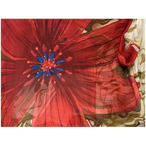 Tissu Mousseline De Soie Imprimé En Motif Fleurs Au Mètre Couture