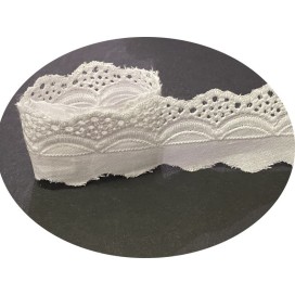 Broderie Anglaise Coton au Mètre en 4 cm Blanche A Coudre.
