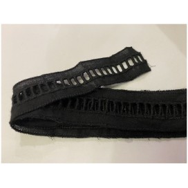 Ruban Jour Echelle Entre deux Coton Noir 25 mm  Fini Au Mètre