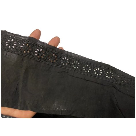 Broderie Anglaise Brodé sur Tissu Noir coton Noir E n Grande Largeur Au Mètre