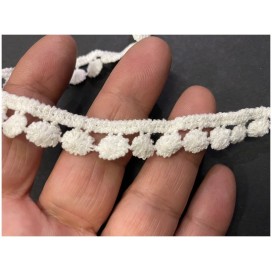 Dentelle Guipure De Picot Blanc - Ruban En Forme De Petites Gouttes Au Mètre.