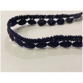 Dentelle Guipure De Picot Bleu marine - Ruban En Forme De Petites Gouttes Au Mètre.