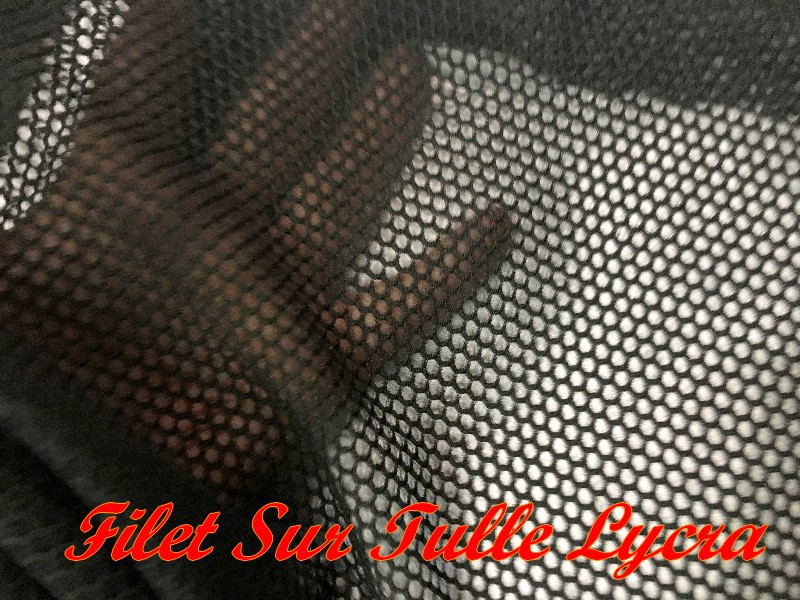 Tissu Filet Sur Tulle Résille Lycra Au Mètre Noir Pour Lingerie justaucorps